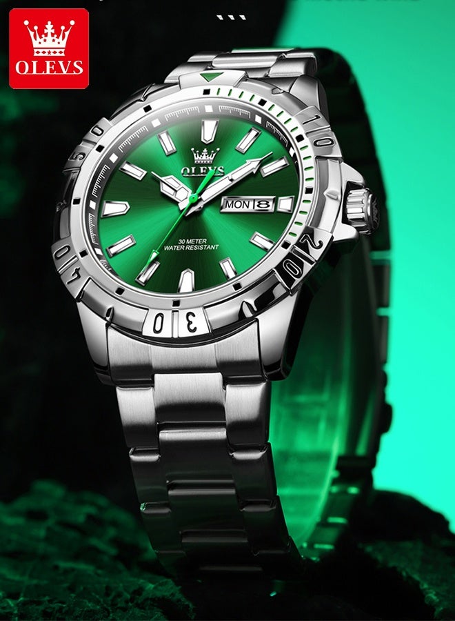 أوليفز ساعات رجالية كوارتز مقاومة للماء من الفولاذ المقاوم للصدأ، ساعات عمل 42 مم - Image 1